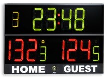 Sport Anzeigetafel, Sportanzeige (150x98cm) Fr groe Turnhallen und Sportpalste. Fr Basketball, Volleyball, Hallenfuball, Handball-Punktezhler, Multisportanzeige